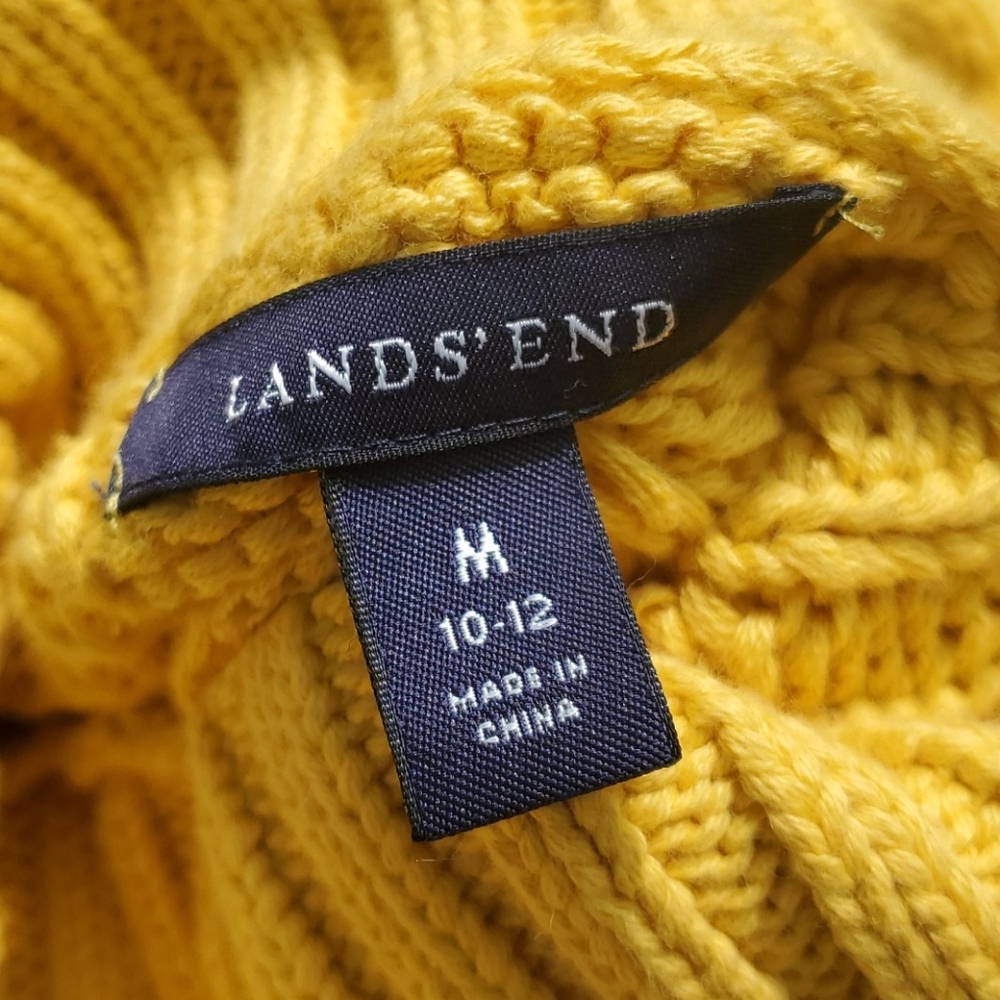 LAND'S END ▪︎ Women's 100% Cotton Cable Knit Sweater, Size M, Like New - Picture 7 of 9